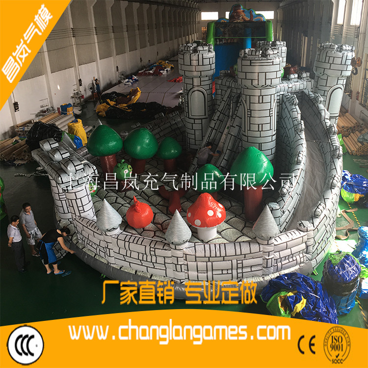 廠家直銷充氣城堡小豬兒童娛樂(lè)城跳床滑梯組合出口 inflatable castle