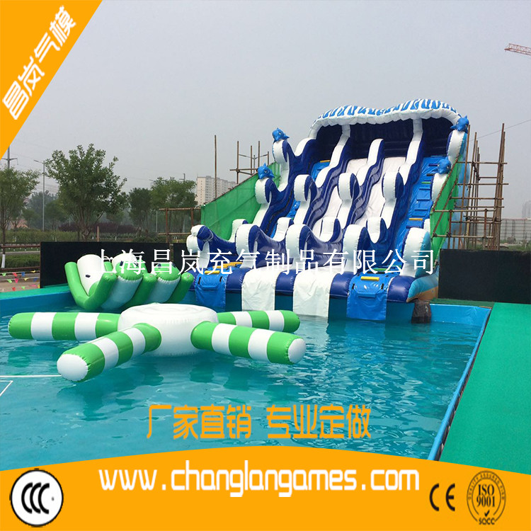 支架游泳池滑梯定做廠家 inflatable water slide